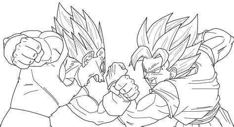 Goku Vs Majin Vegeta Coloring Pages Coloring Pages