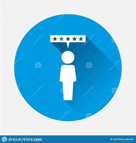 Vector Customer Review Icon On Blue Background Flat Image Rai Stock Vector Illustration Of