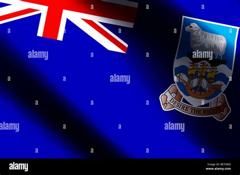 Islas Malvinas Elegante Closeup Bandera Ondeando Y La Ilustración Perfecto Para Propósitos De