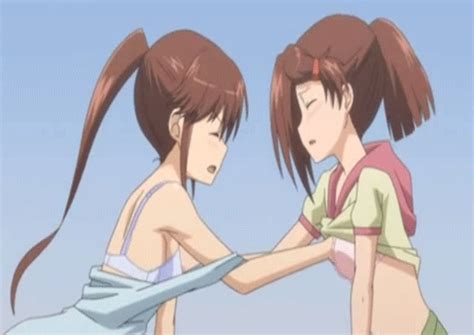 Suminoe Ako Suminoe Riko Kissxsis Animated Animated Lowres Girls Blush Bra