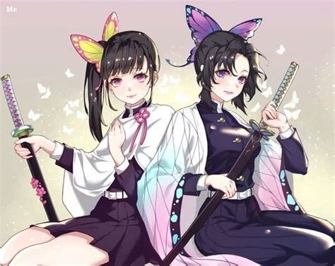 Kimetsu No Yaiba Shinobu Kochou And Kanao Tsuyuri Anime Sisters Slayer Anime Anime Demon