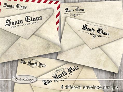 Create your own personalised letter from santa using our free printable letter and envelope template and designs. Official Santa Claus Envelopes printable Christmas wish ...