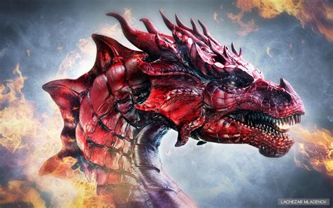 Reddragon Lachezar Mladenov Red Dragon Fantasy Dragon Cg Art