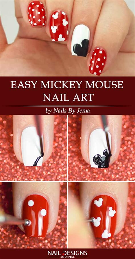5 Lovely Mickey Mouse Nails Art Tutorials Youll Want To Try Flawlessend