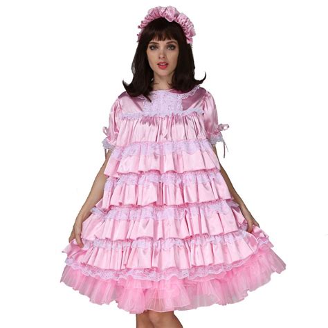 Buy Women Adult Baby Sissy Maid Satin Lockable Dress Costume Crossdress Online At Desertcartuae