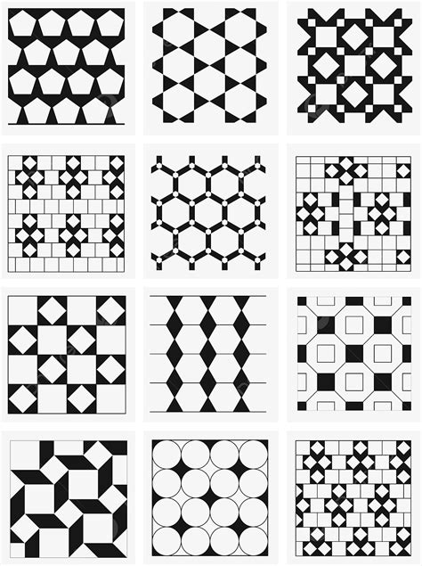 Shading Pattern Simple Geometry Black And White Geometric Figures Fig