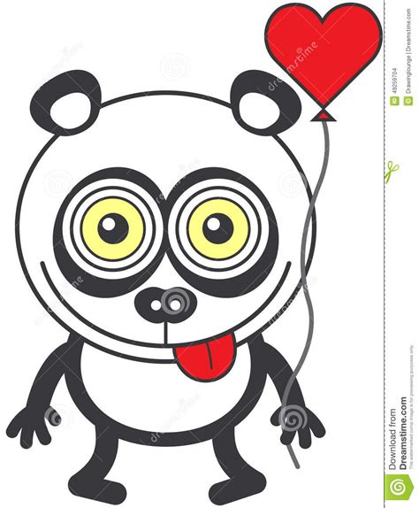 Weird Panda Bear Feeling Madly In Love Stock Vector Illustration Of