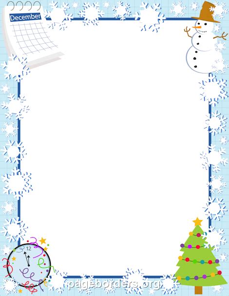 December Border Clip Art Page Border And Vector Graphics Page