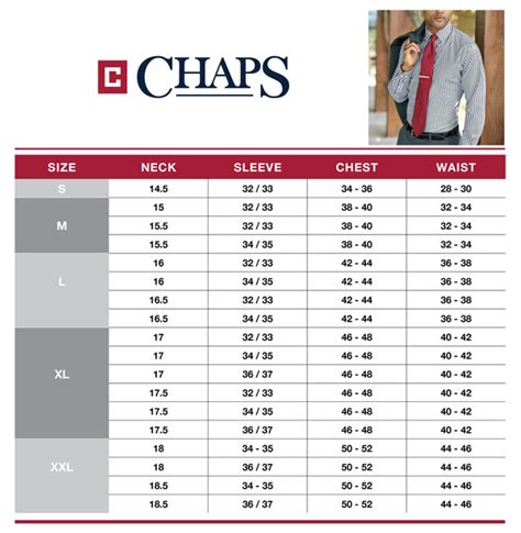 Chaps Shirt Size Chart