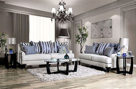 Furniture Of America Sm2207 Sisseton Light Gray Living Room Set