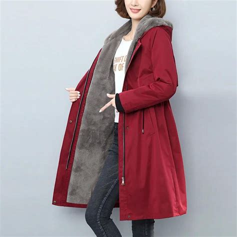 hooded parkas cotton jacket women s 2022 winter new plus fleece thick long coat plus size warm