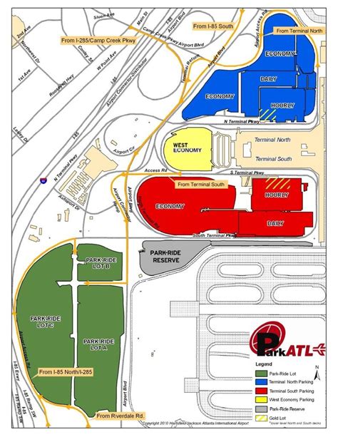 Atlanta Airport International Terminal Parking Map States Of America