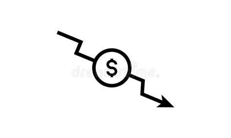 Dollar Decrease Icon Money Symbol With Arrow Rising Drop Fall Down