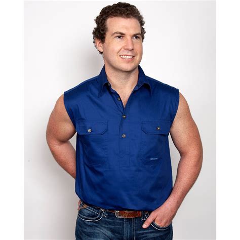 Buy Just Country Mens Jack 12 Button Sleeveless Work Shirt Cobalt