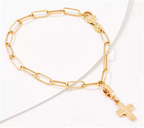 Eternagold Paperclip Chain With Removable Charm Bracelet 14k Gold 2