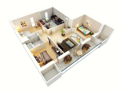 Eunia Home Design Three Bedroom Floor Plan House Design Three Master