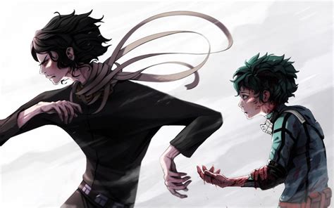 Download Wallpapers Shouta Aizawa Izuku Midoriya Boku No