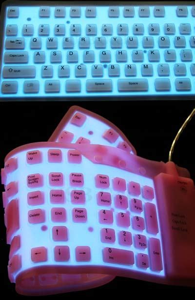 If your notebook computer has a backlit keyboard, press the f5 key on the keyboard to turn the light on or off. Keyboard Lights Up, Rolls Up - Technabob