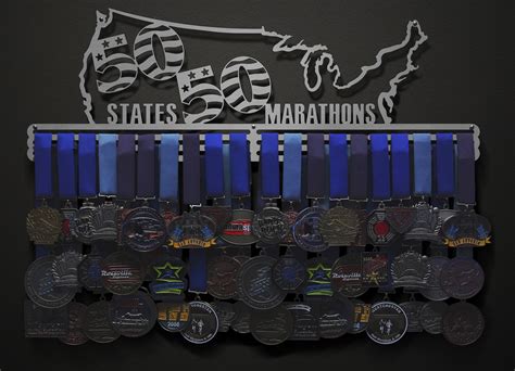 50 States 50 Marathons Sport And Running Medal Displays The Original