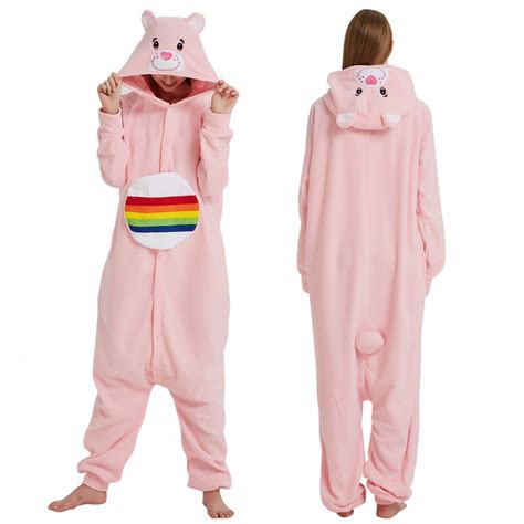 Adult Animal Onesies Pink Rainbow Bear Onesie Pajamas On Hot Sale