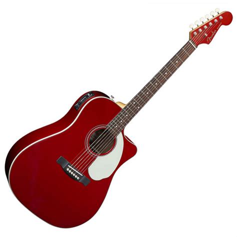 Disc Fender Sonoran Sce V2 Electro Acoustic Guitar Candy Apple Red Gear4music
