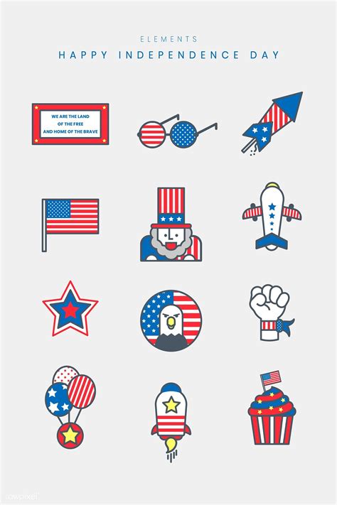 Happy Independence Day America Collection Vector Premium Image By