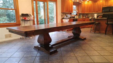 Custom Extendable 9ft 12ft Hand Crafted Dining Table By Pauls