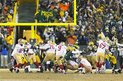 49ers Game Winning Field Goal Went Through Packers Players Arms Video