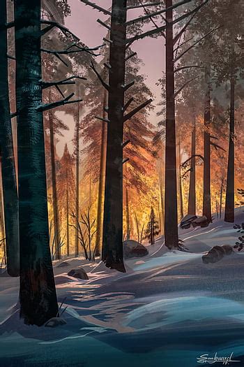 Fantasy Unicorn Trees Forest Landscapes Manip Cg Digital Art