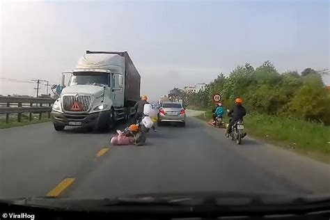 Mother Saves Son From Being Crushed Under The Wheels Of Truck With