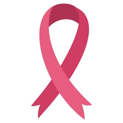 Pink Ribbon Breast Cancer Awareness Symbol Emblem Isolated On White
