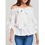 Summer Sexy Off The Shoulder Puff Sleeve Lace Up Solid Smocking Blouse 