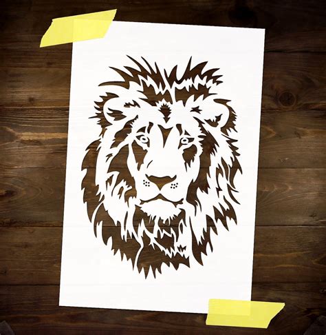 Lion Head Stencil Reusable Diy Craft Mylar Big Size Stencil Home Decor