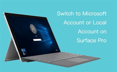 Select the start button on the taskbar. Switch to Microsoft Account or Local Account on Surface Pro