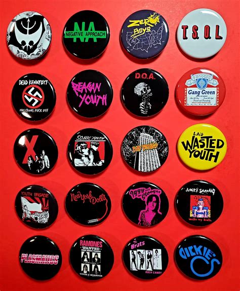 Punk Pins Punk Rock Pinbacks 1 25 Pinback Buttons Etsy