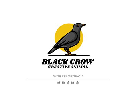 Black Crow Simple Mascot Logo Graphic By Artnivorastd · Creative Fabrica