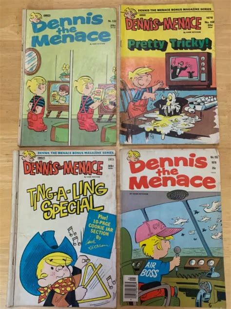 Vintage Dennis The Menace Comic Books Fawcett 1973 1973 1975 1978