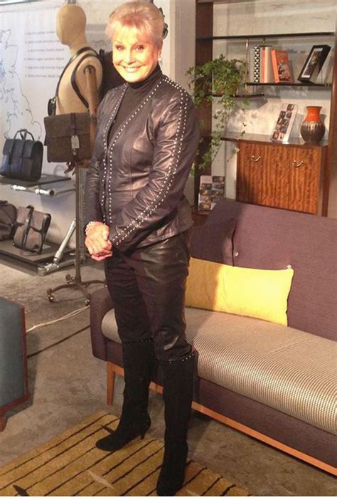 Angela Rippon Wears All Leather Outfit To Gplan Furniture Launch