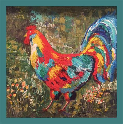 Palette Knife Rooster Be Elaine Mcgough Inspired By A Youtube