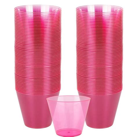 Bright Pink Plastic Cups 9oz 72ct Party City