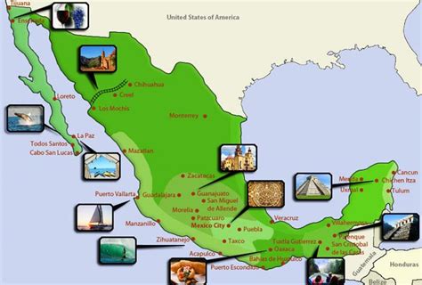 México Mapa Turístico Mapa Turístico Do México América Central
