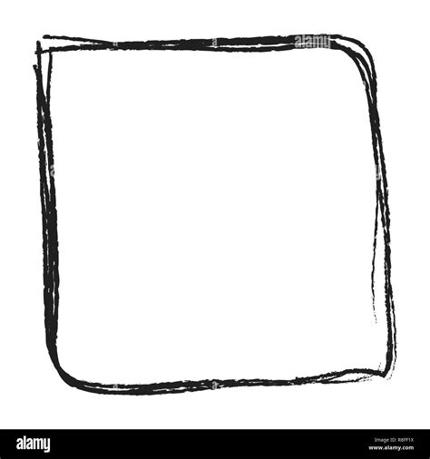 Black Hand Drawn Square Frame Isolated On White Stock Vector Image