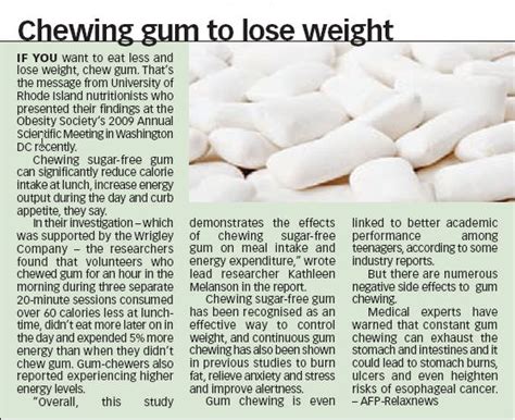 Take Note Take Heart Chewing Gum To Lose Weight Chew To Health