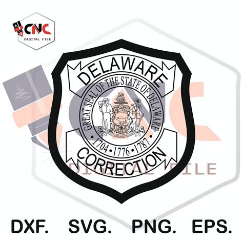 Delaware Correction Department Badge Svg And Dxf For Cnc Etsy