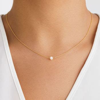 Rose Silver Or Gold Single Pearl Choker Necklace By Lily Roo