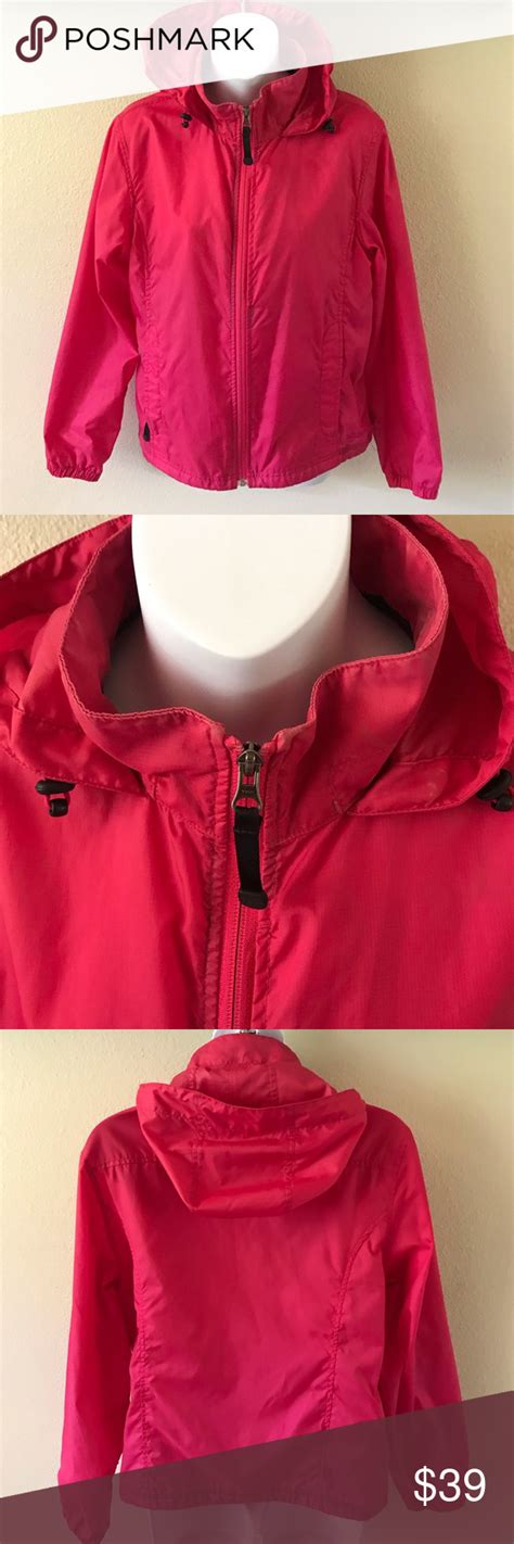 Ll Bean Pink Windbreaker Jacket Size Small Good Condition Has Flaws Inside From Storage Can
