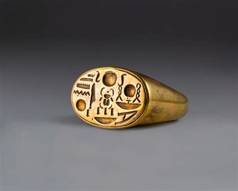 Signet Ring With Tutankhamuns Throne Name Free Public Domain Image