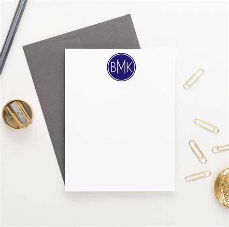 Personalized Simple Monogrammed Stationary Set Monogrammed Stationery