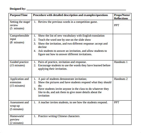 Free 7 Sample Middle School Lesson Plan Templates In Pdf Ms Word