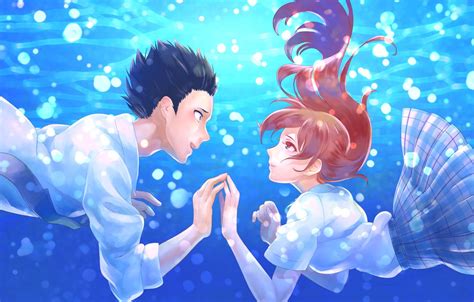 Wallpaper Love Romance Pair Anime Under Water 2016 You No Katachi